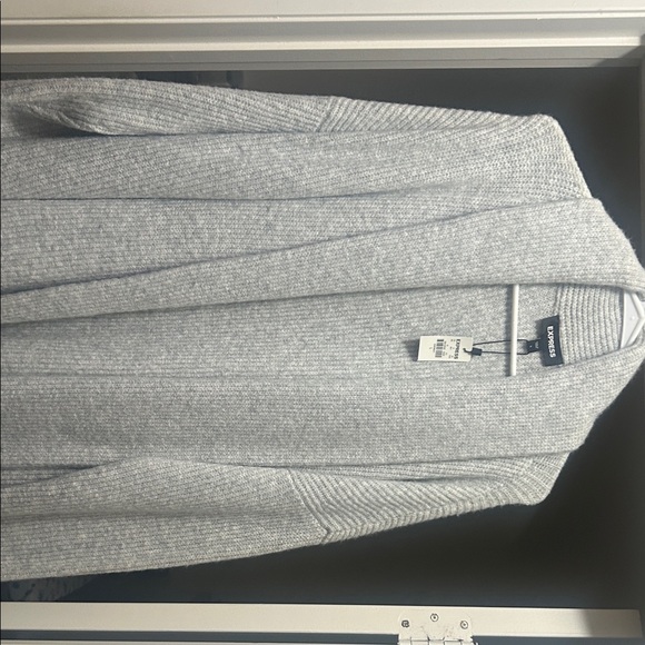 ExpressLight Gray Open-Front Cardigan - Picture 1 of 4